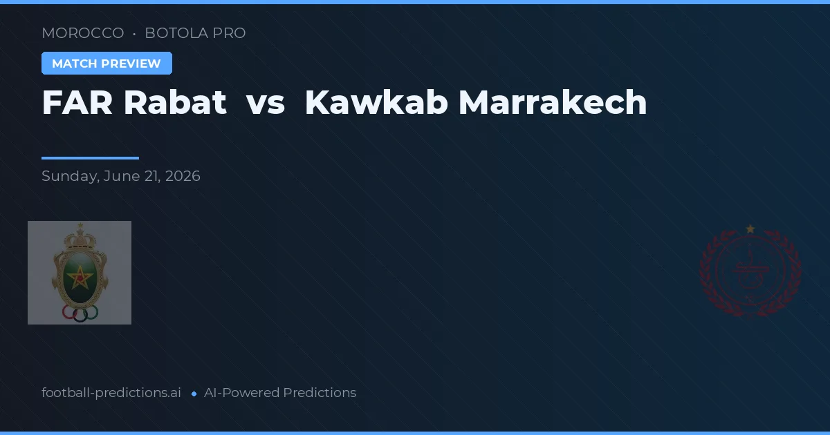 FAR Rabat vs Kawkab Marrakech — pronostic și avancronică meci