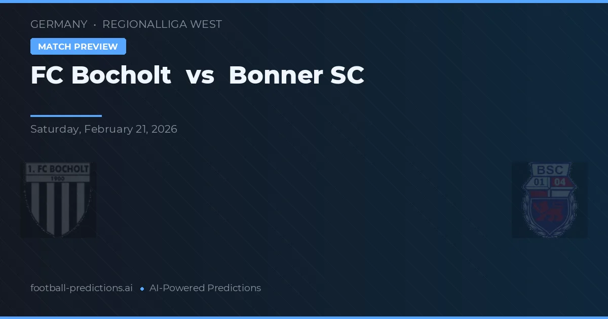 FC Bocholt vs Bonner SC — pronostic și avancronică meci