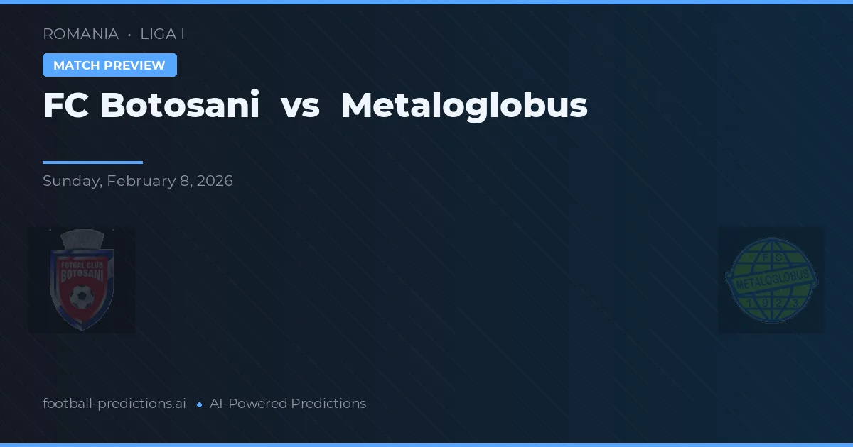 FC Botoșani vs Metaloglobus — pronostic și avancronică meci