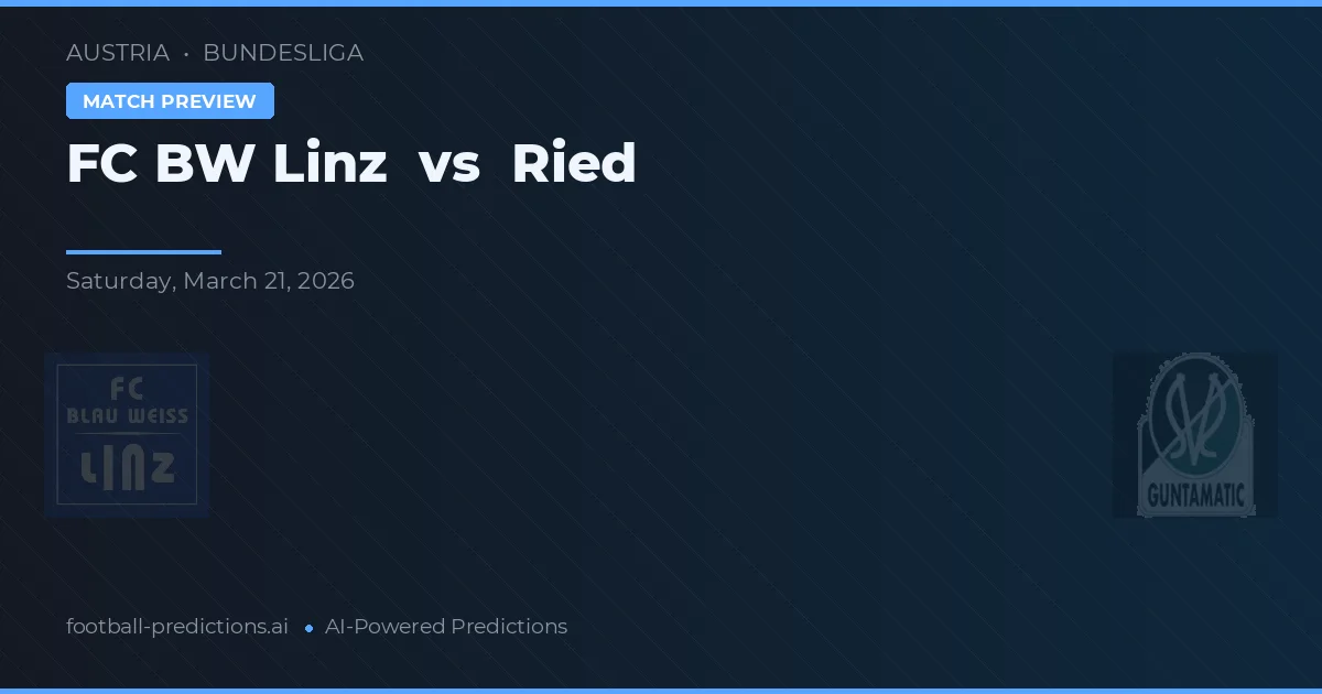 FC BW Linz vs Ried — pronostic și avancronică meci