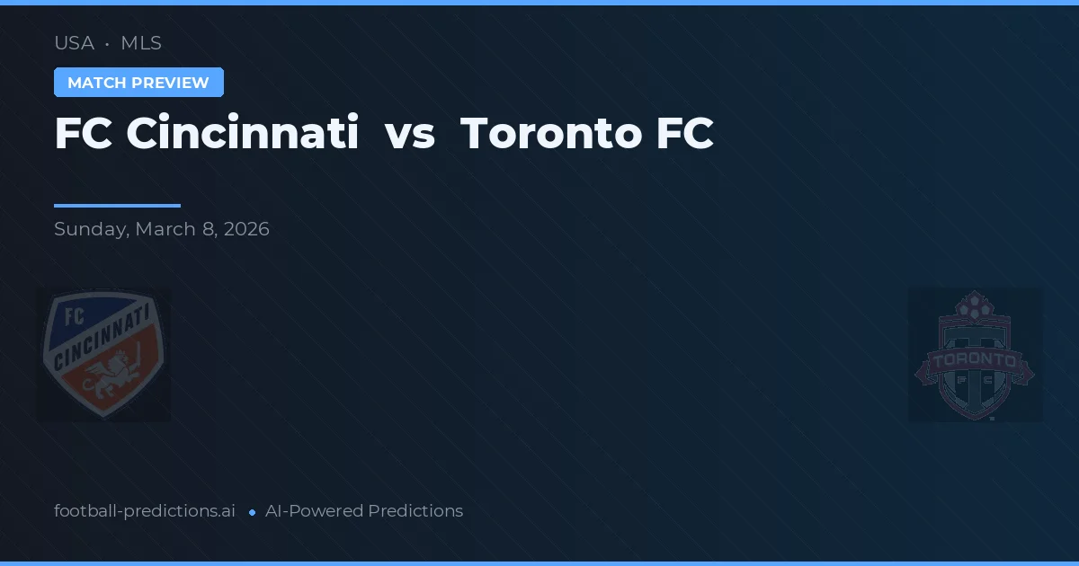 FC Cincinnati vs Toronto FC — pronostic și avancronică meci