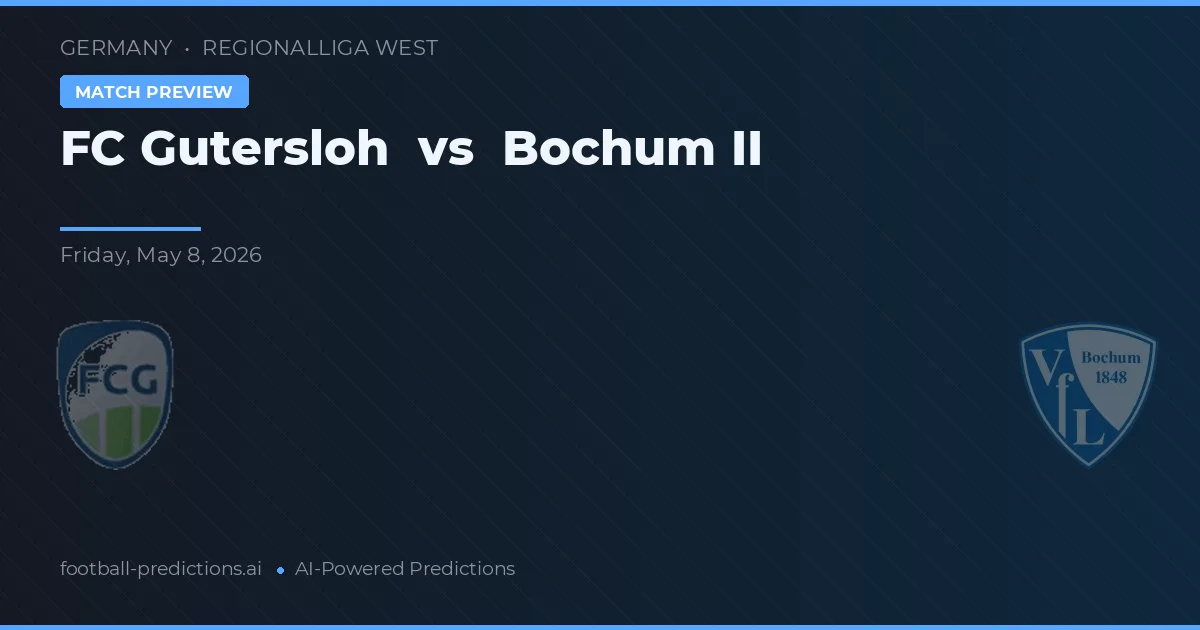 FC Gutersloh vs VfL Bochum II — pronostic și avancronică meci