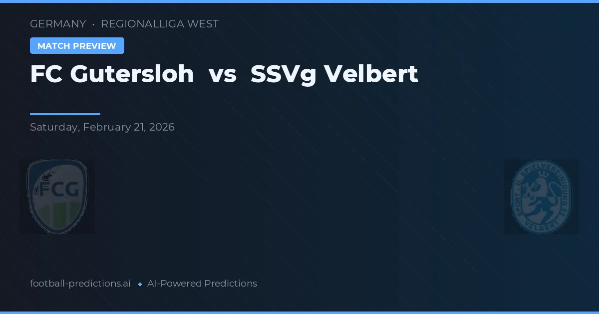 FC Gutersloh vs SSVg Velbert — pronostic și avancronică meci