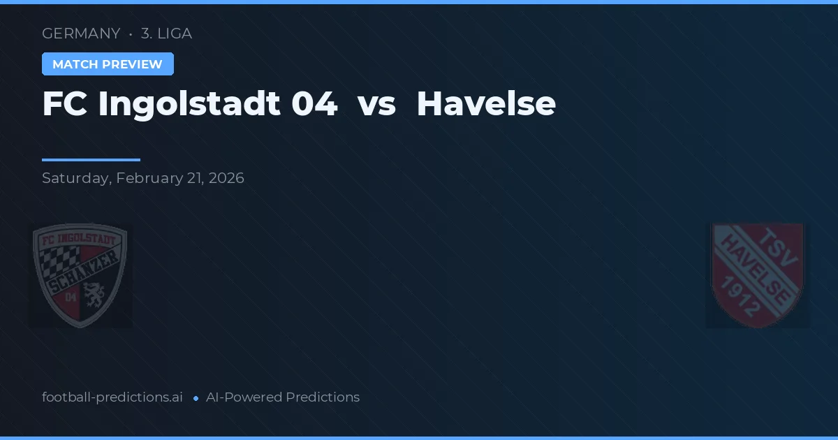 FC Ingolstadt 04 vs Havelse — pronostic și avancronică meci