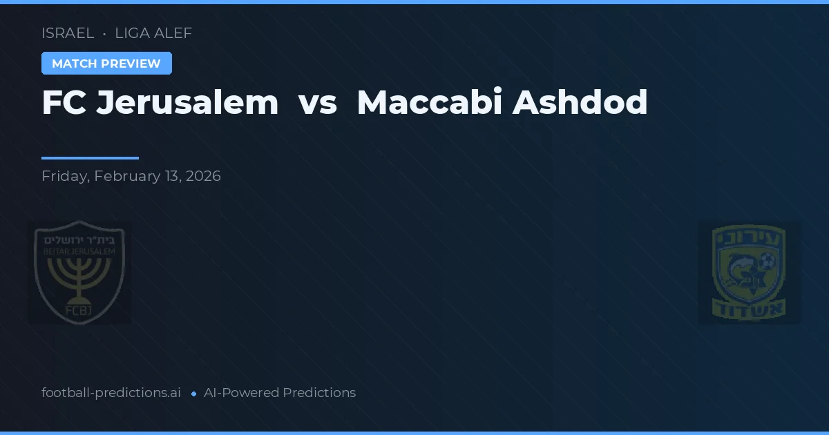 FC Ierusalim vs Maccabi Ashdod — pronostic și avancronică meci