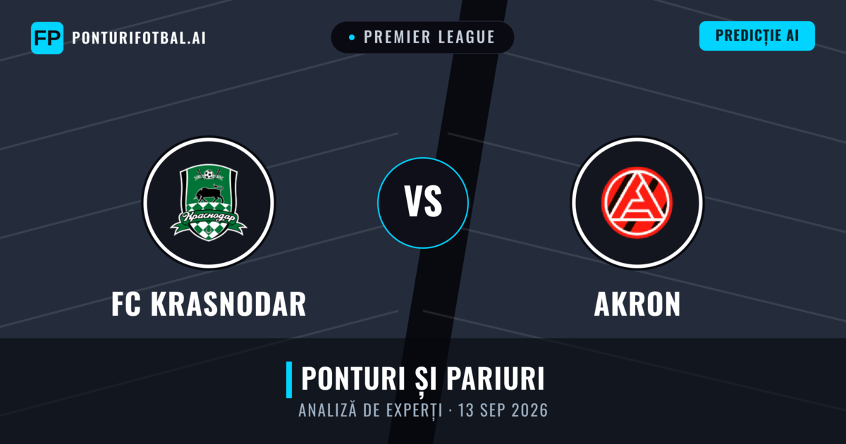FC Krasnodar vs Akron — pronostic și avancronică meci