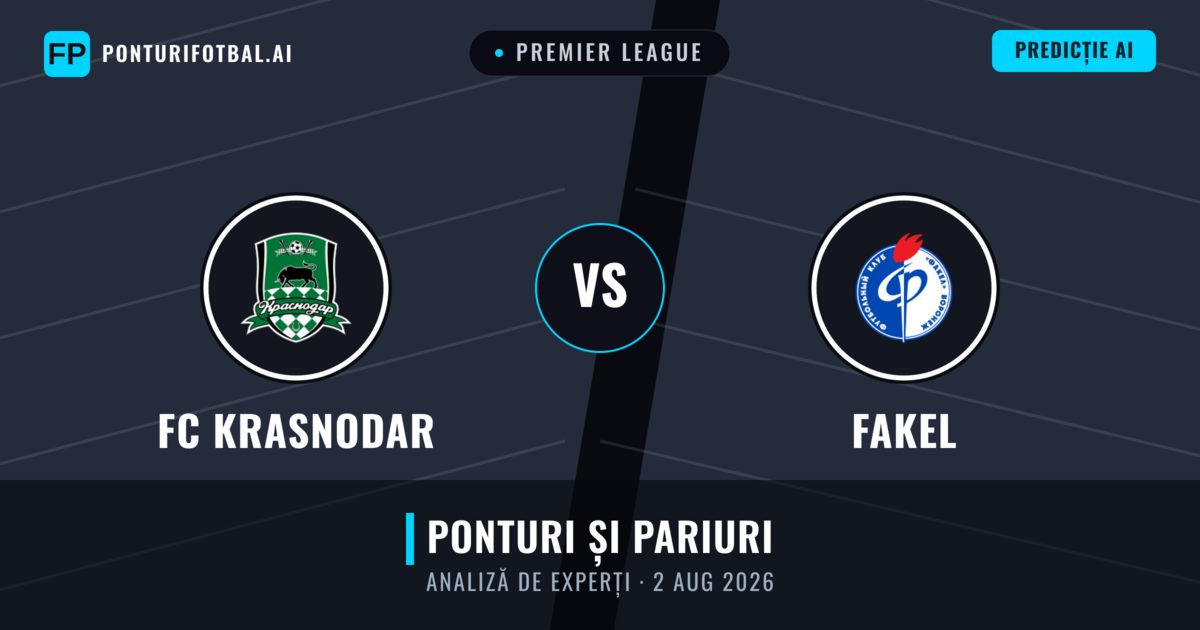 FC Krasnodar vs Fakel — pronostic și avancronică meci