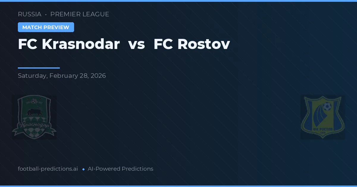FC Krasnodar vs FC Rostov — pronostic și avancronică meci