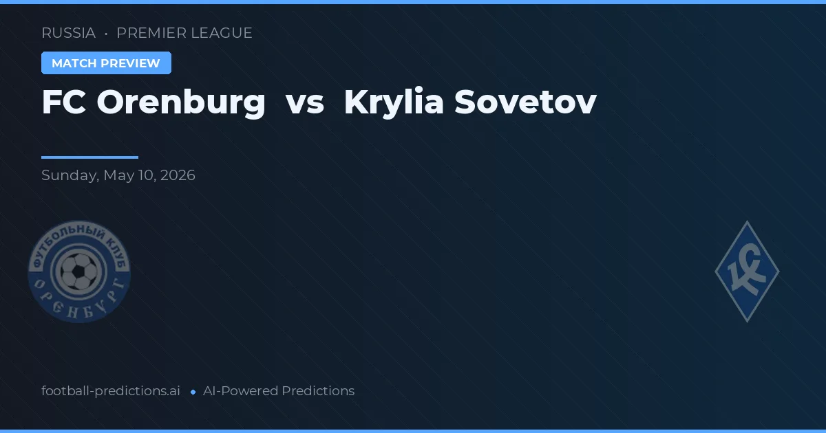FC Orenburg vs Krylia Sovetov — pronostic și avancronică meci