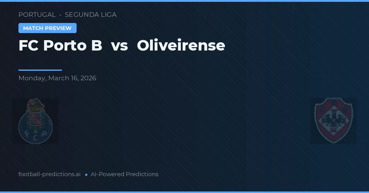 FC Porto B vs Oliveirense — pronostic și avancronică meci