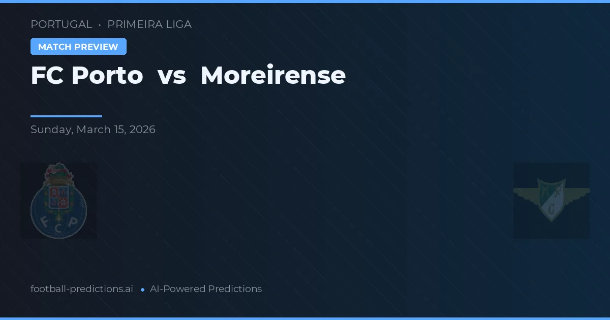 FC Porto vs Moreirense — pronostic și avancronică meci