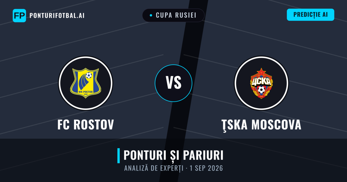FC Rostov vs ŢSKA Moscova — pronostic și avancronică meci