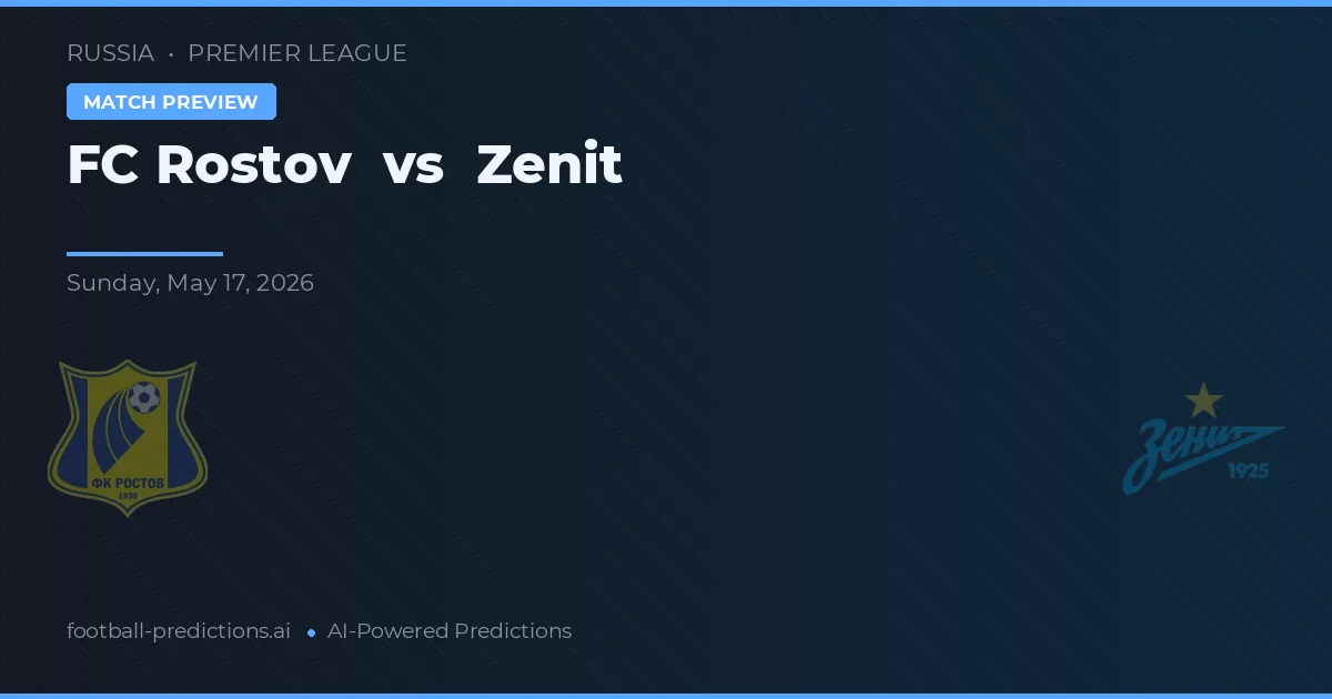 FC Rostov vs Zenit — pronostic și avancronică meci