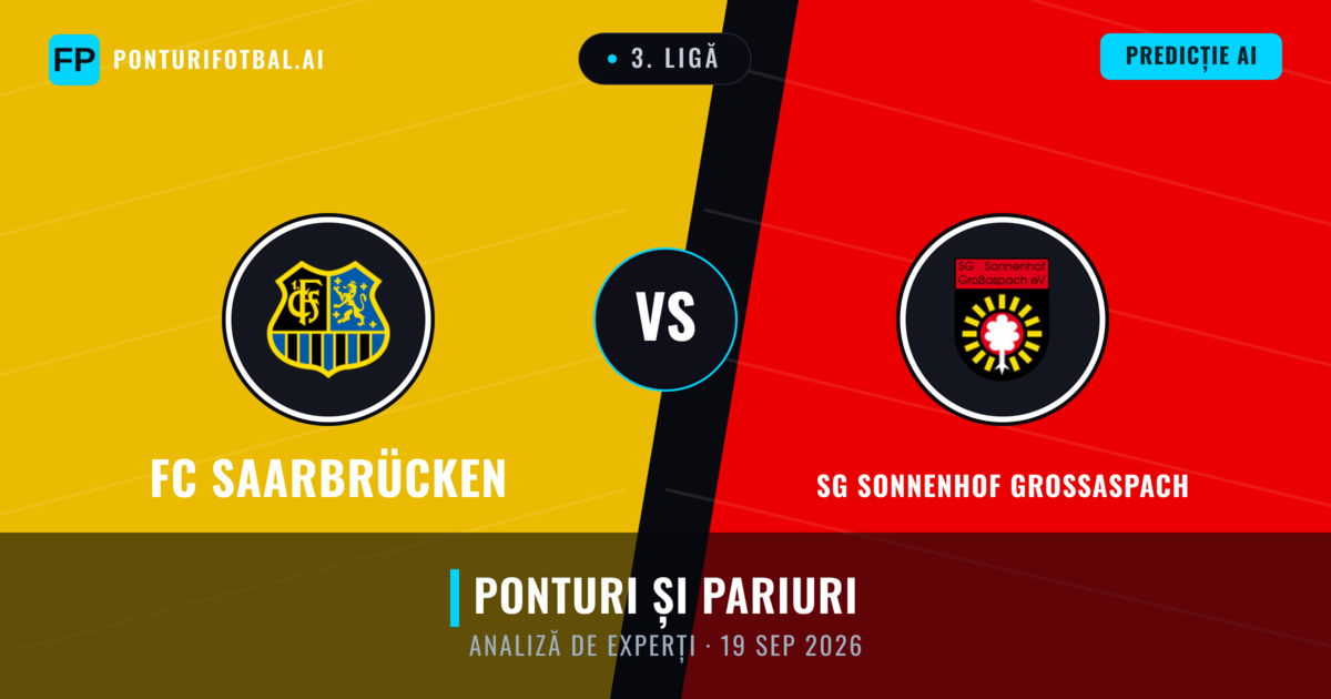 FC Saarbrücken vs SG Sonnenhof Großaspach — pronostic și avancronică meci