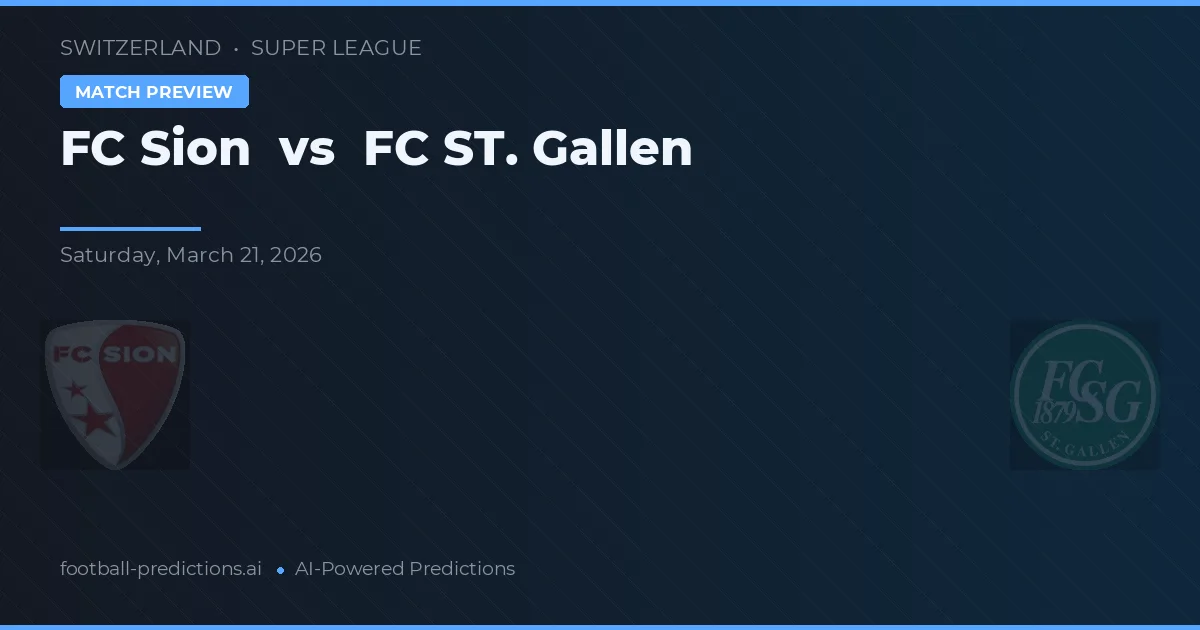 FC Sion vs FC St. Gallen — pronostic și avancronică meci
