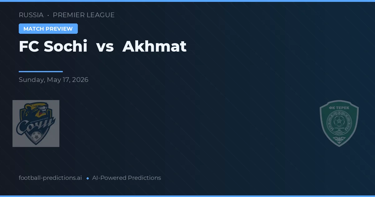 FC Sochi vs Akhmat — pronostic și avancronică meci