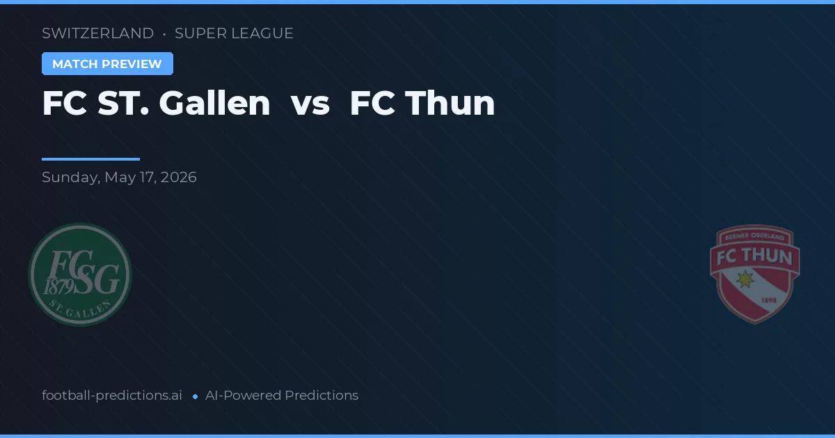 FC St. Gallen vs FC Thun — pronostic și avancronică meci