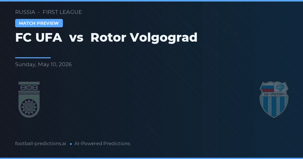 FC UFA vs Rotor Volgograd — pronostic și avancronică meci