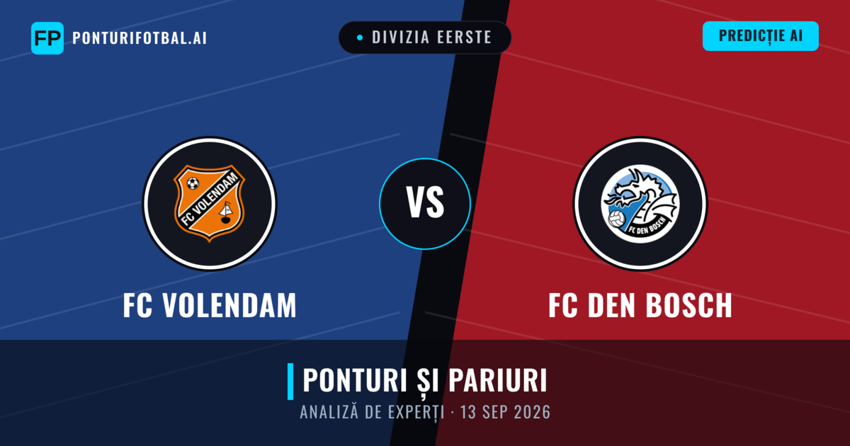 FC Volendam vs FC Den Bosch — pronostic și avancronică meci