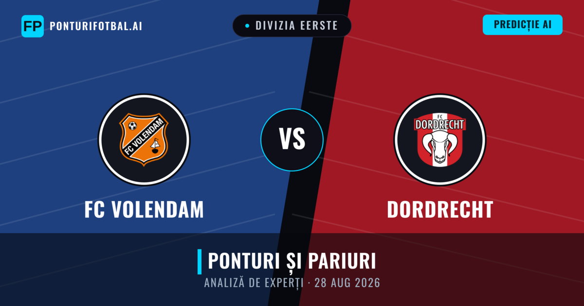 FC Volendam vs Dordrecht — pronostic și avancronică meci