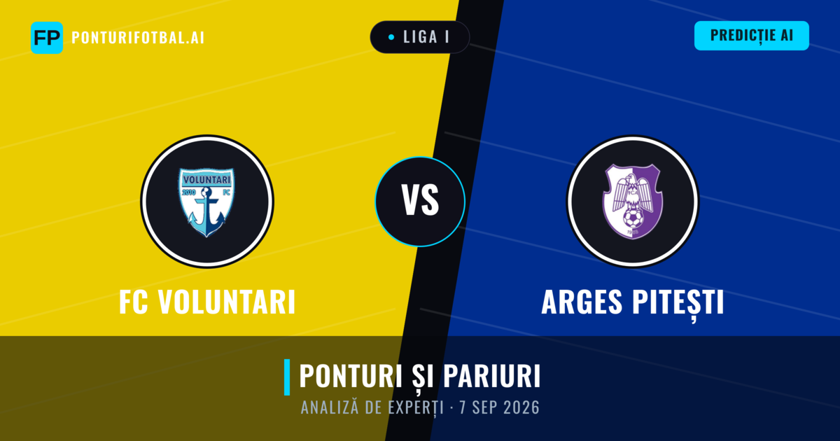 FC Voluntari vs Arges Pitești — pronostic și avancronică meci