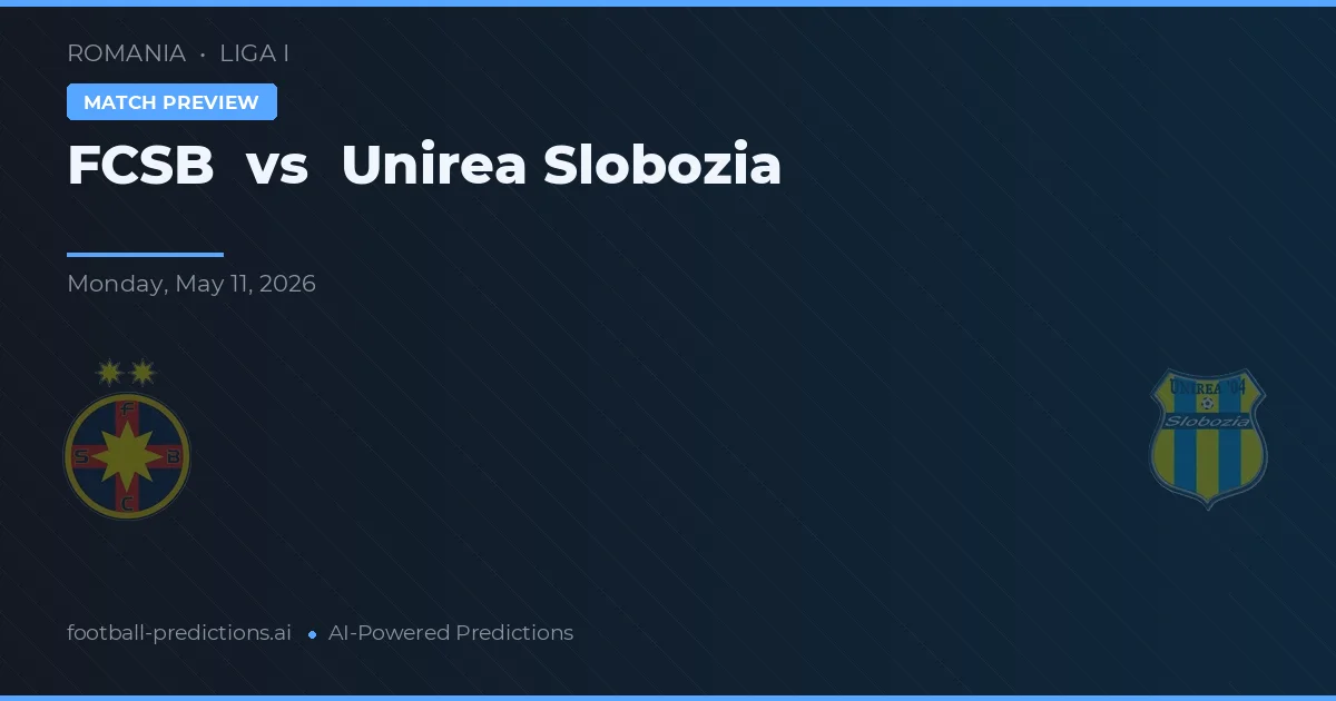 FCSB vs Unirea Slobozia — pronostic și avancronică meci