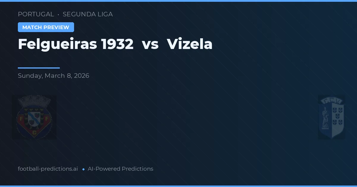 Felgueiras 1932 vs Vizela — pronostic și avancronică meci
