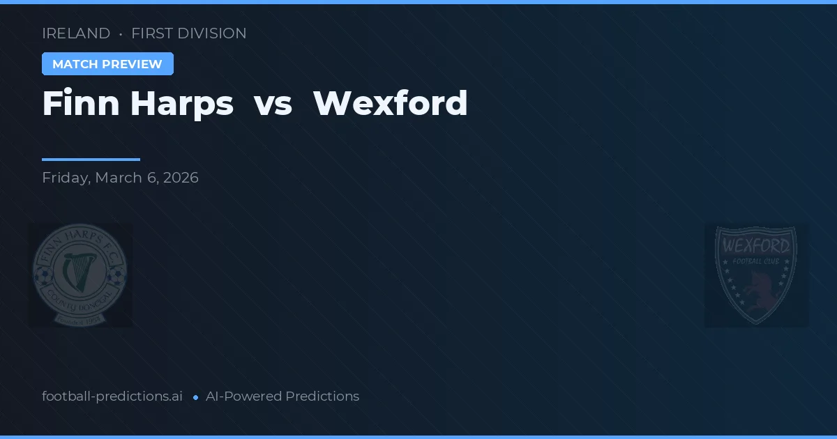 Finn Harps vs Wexford — pronostic și avancronică meci