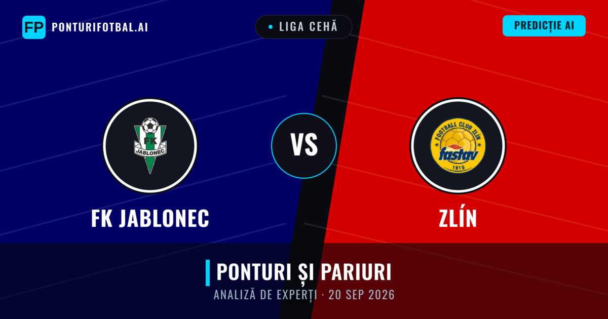 FK Jablonec vs Zlín — pronostic și avancronică meci