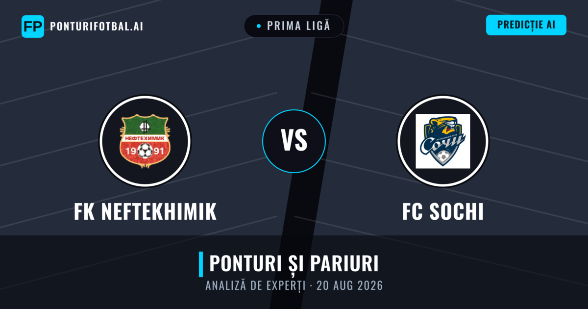 FK Neftekhimik vs FC Sochi — pronostic și avancronică meci
