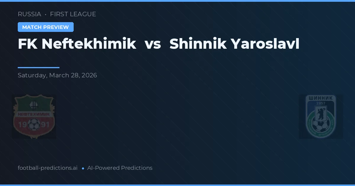 FK Neftekhimik vs Shinnik Yaroslavl — pronostic și avancronică meci