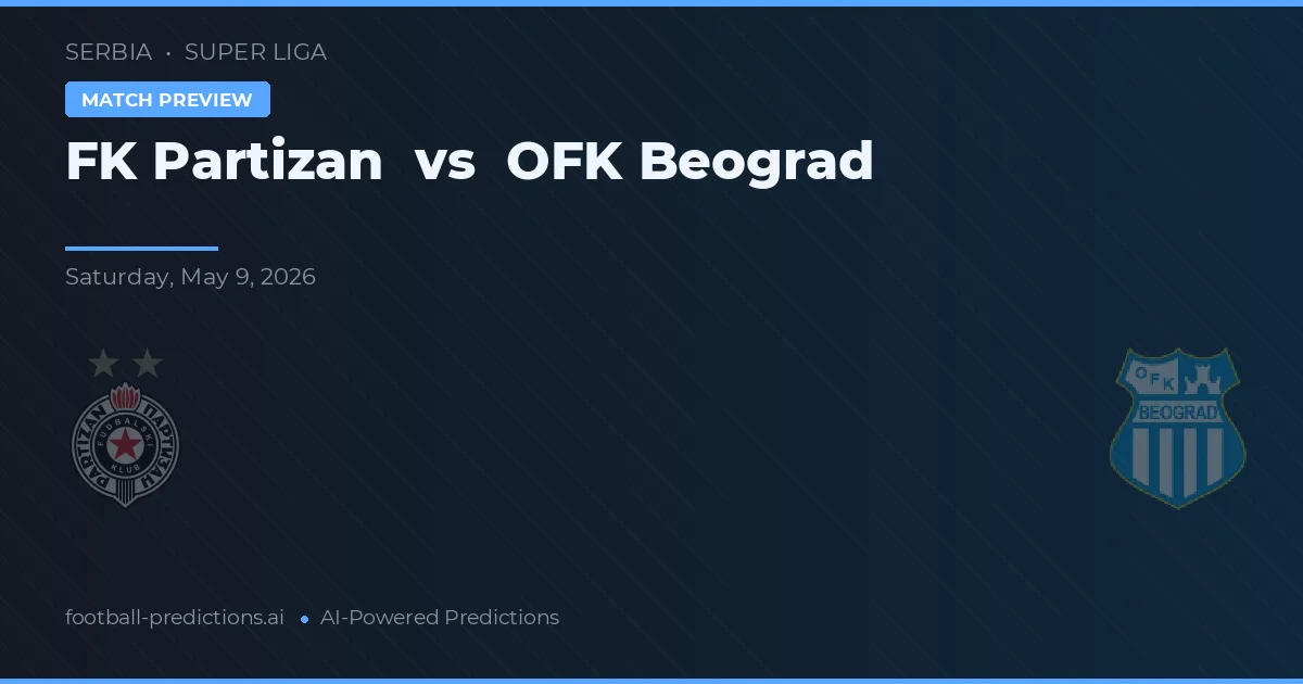 FK Partizan vs OFK Belgrad — pronostic și avancronică meci