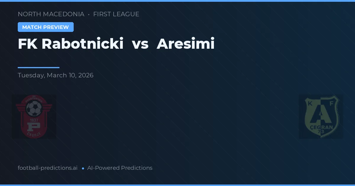 FK Rabotnički vs Aresimi — pronostic și avancronică meci