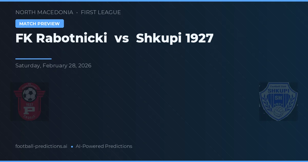 FK Rabotnički vs Shkupi 1927 — pronostic și avancronică meci