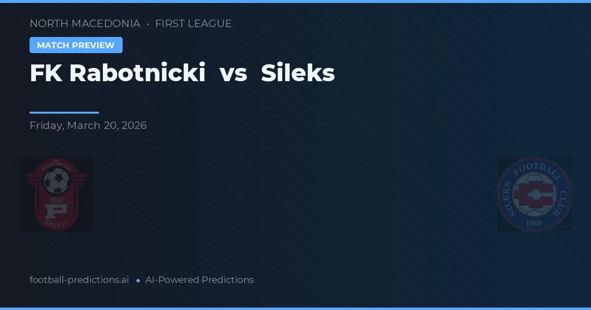 FK Rabotnički vs Sileks — pronostic și avancronică meci