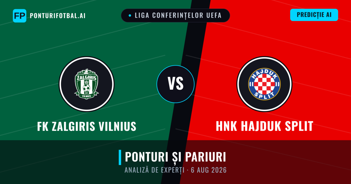 FK Zalgiris Vilnius vs HNK Hajduk Split — pronostic și avancronică meci