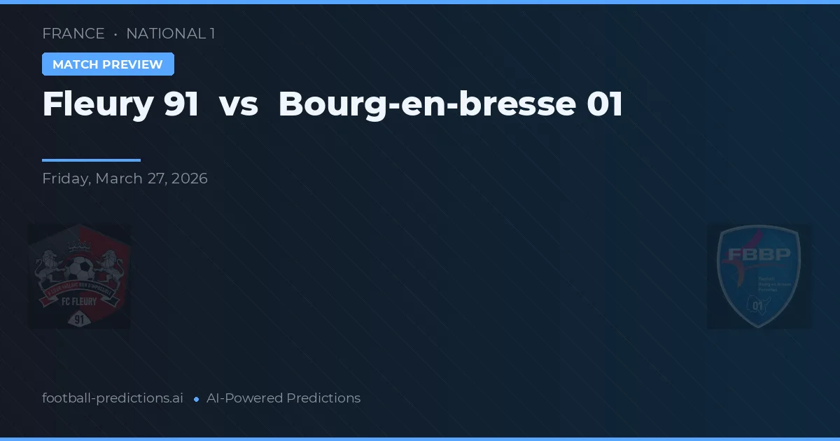 Fleury 91 vs Bourg-en-Bresse 01 — pronostic și avancronică meci