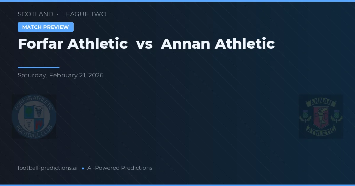 Forfar Athletic vs Annan Athletic — pronostic și avancronică meci