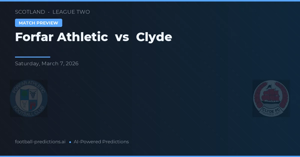 Forfar Athletic vs Clyde — pronostic și avancronică meci