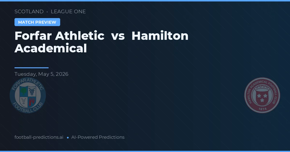 Forfar Athletic vs Hamilton Academical — pronostic și avancronică meci