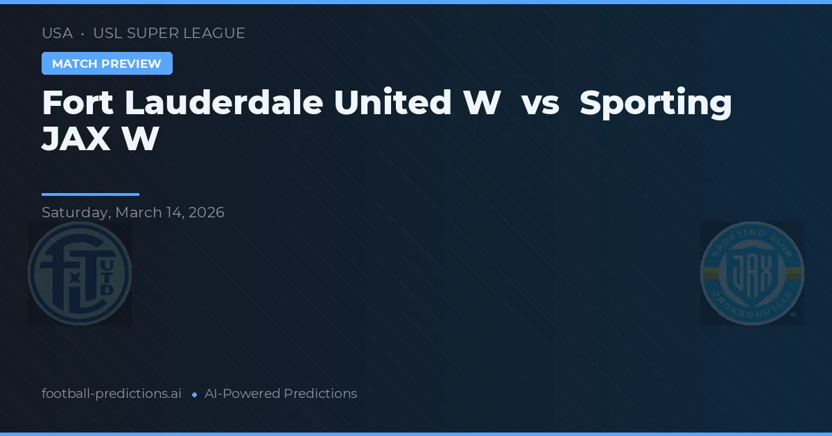 Fort Lauderdale United W vs Sporting JAX W — pronostic și avancronică meci