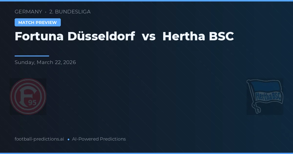 Fortuna Düsseldorf vs Hertha BSC — pronostic și avancronică meci