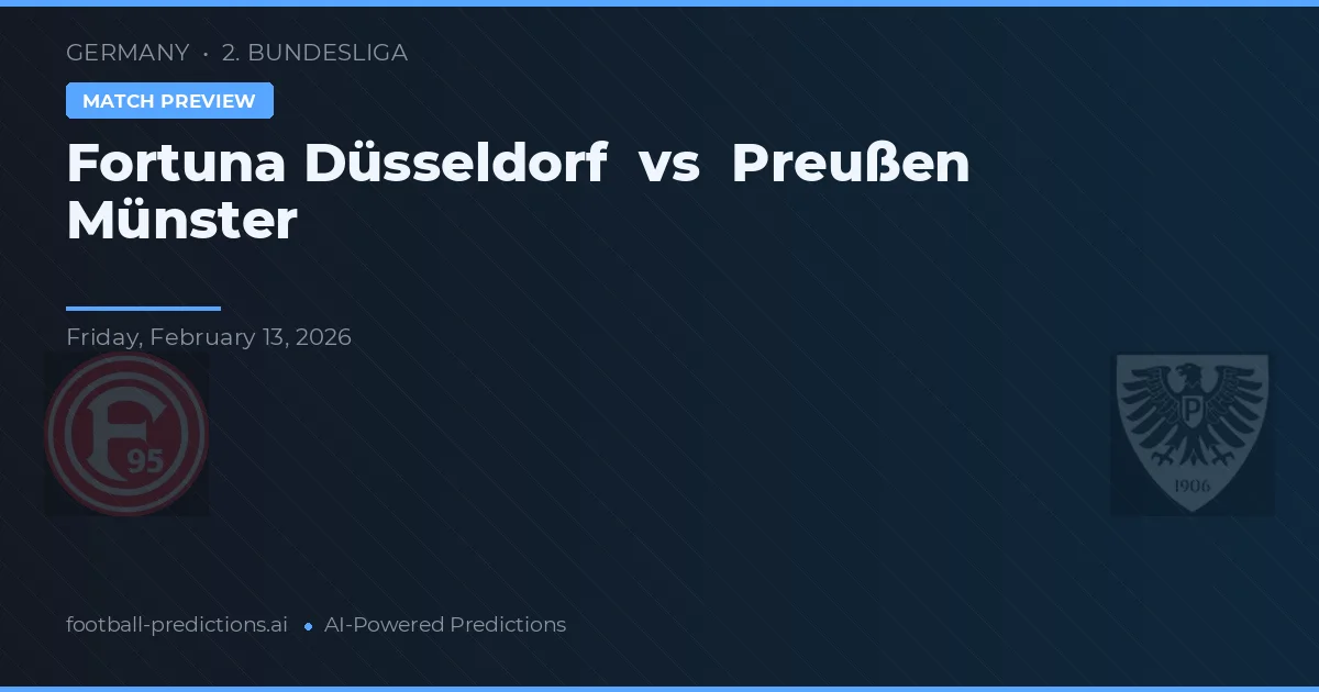 Fortuna Düsseldorf vs Preußen Münster — pronostic și avancronică meci