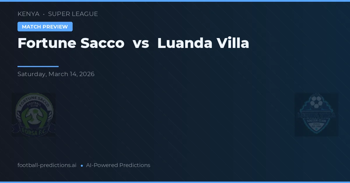 Fortune Sacco vs Luanda Villa — pronostic și avancronică meci