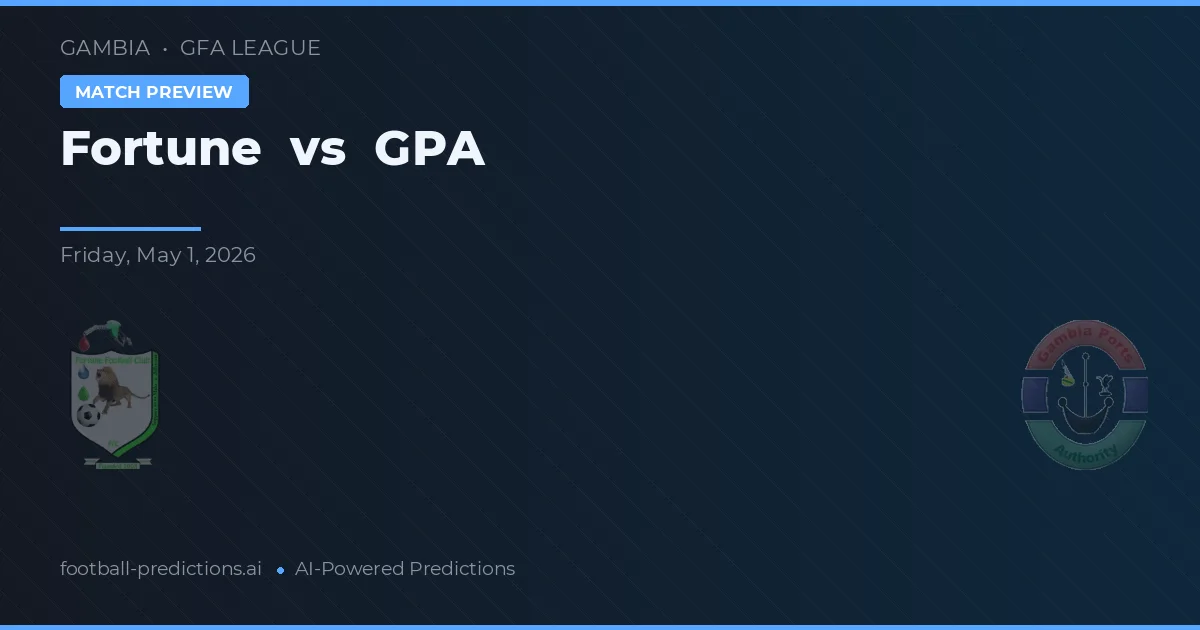 Fortune vs GPA — pronostic și avancronică meci