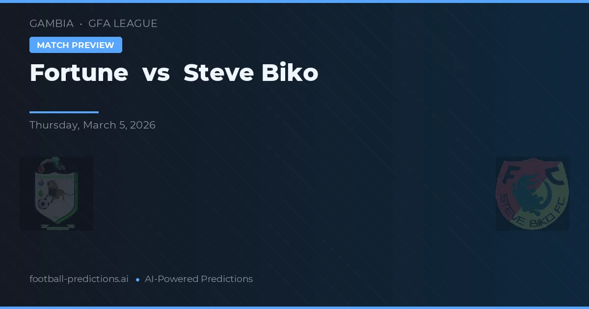 Fortune vs Steve Biko — pronostic și avancronică meci