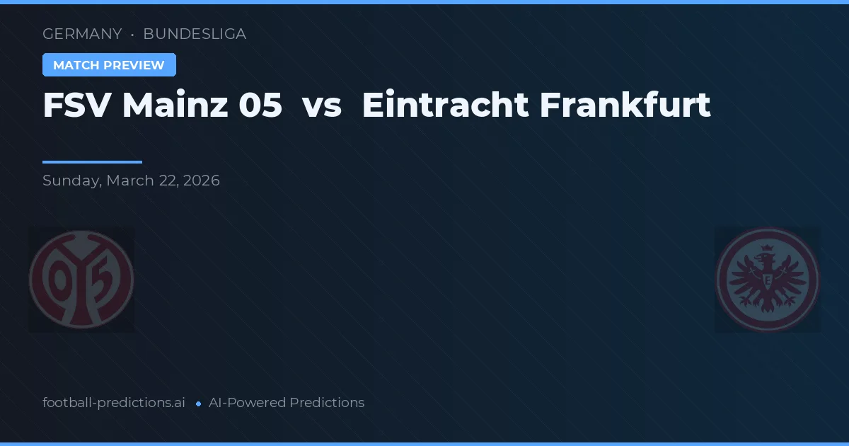 FSV Mainz 05 vs Eintracht Frankfurt — pronostic și avancronică meci