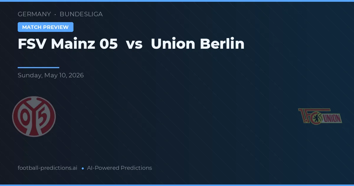 FSV Mainz 05 vs Union Berlin — pronostic și avancronică meci
