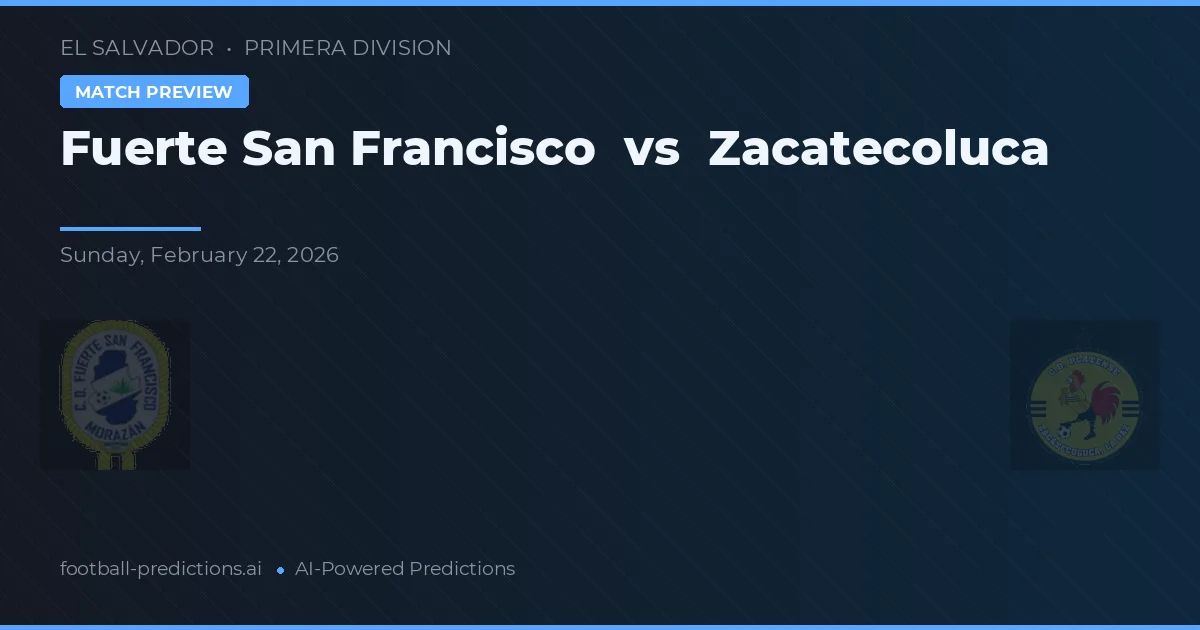 Fuerte San Francisco vs Zacatecoluca — pronostic și avancronică meci