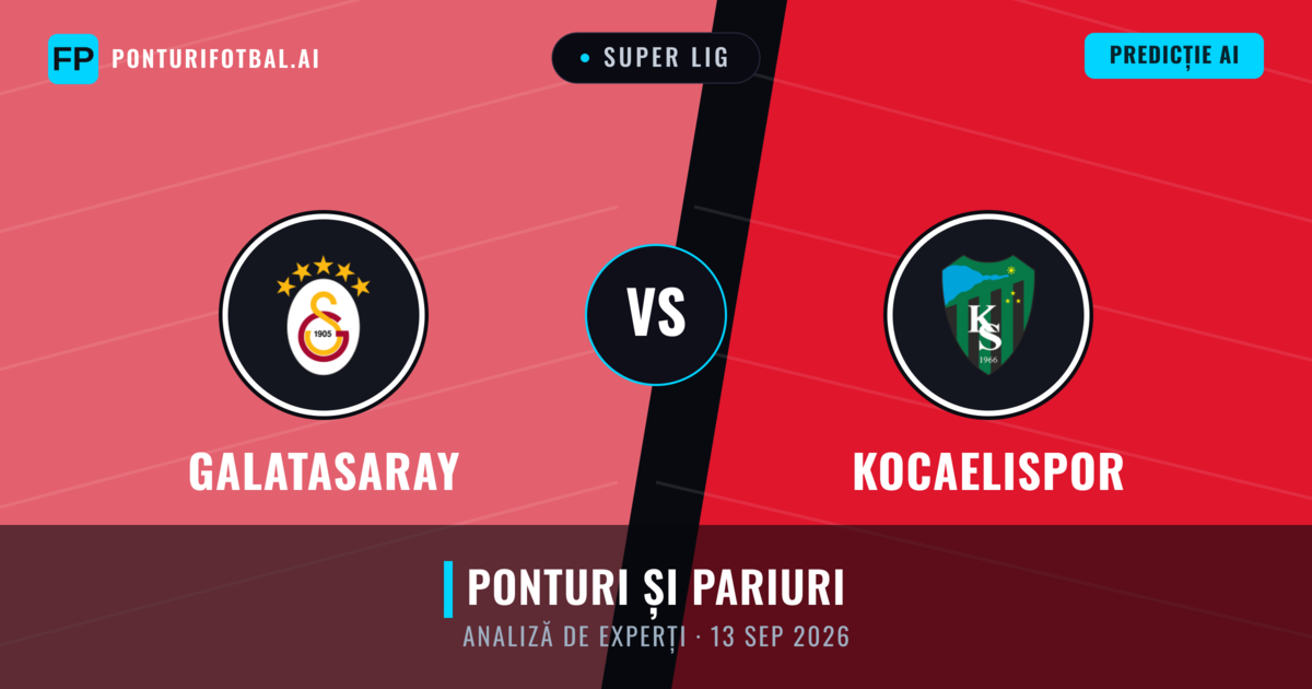 Galatasaray vs Kocaelispor — pronostic și avancronică meci
